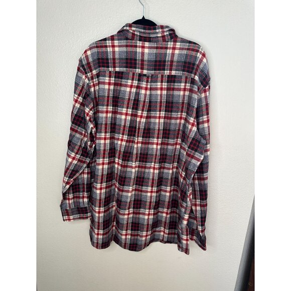 Red Head Mens Red Blue Flannel 2XLT long sleeve button up plaid cotton collared - Picture 5 of 6